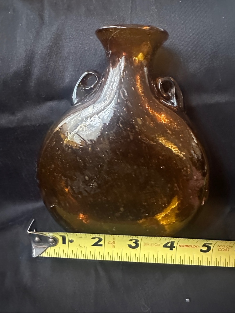 Handblown Amber Vintage hanging wall art/vase - Picture 7 of 7